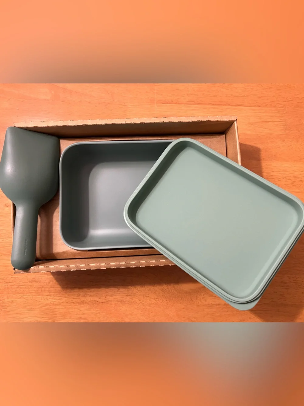 NEW Ollie Green Silicone Pet Food Storage Container with Green Scoop
